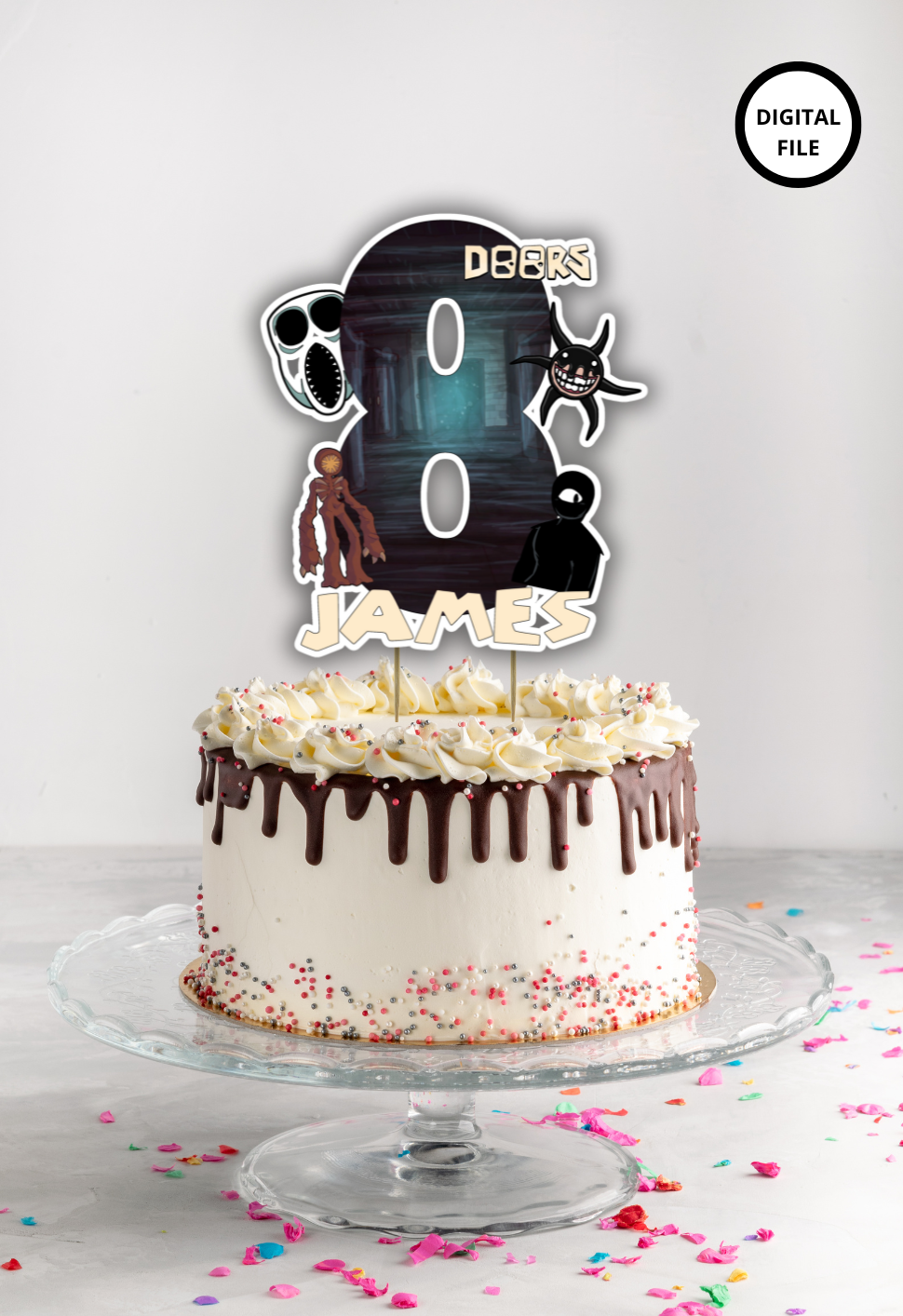 Cake topper Doors Roblox personalizzabile