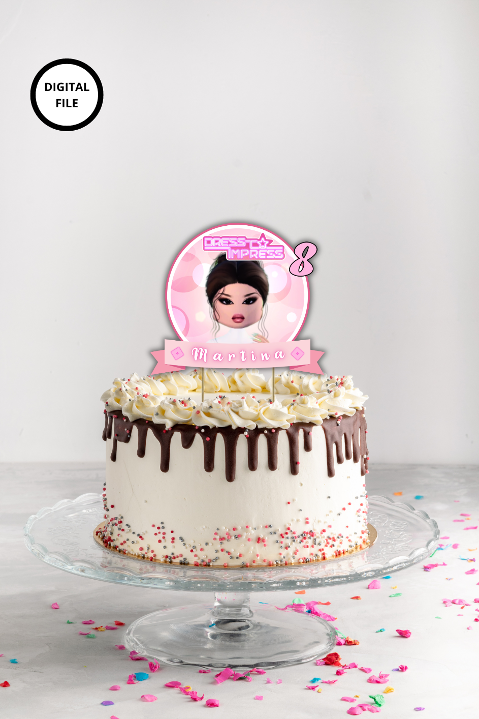 Cake topper dress to impress roblox personalizzabile