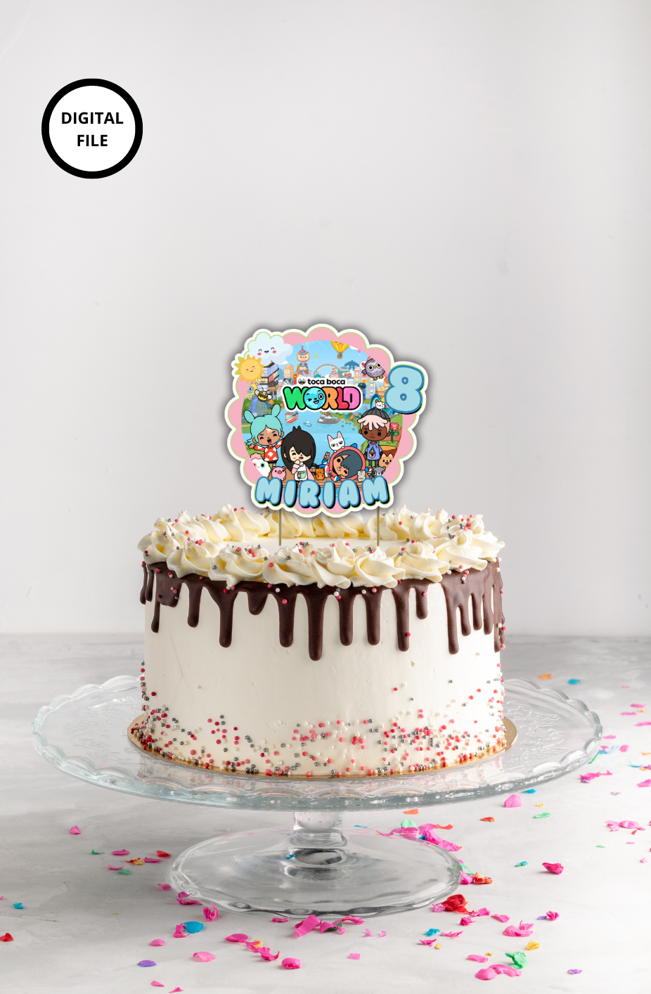 Cake topper toca boca world personalizzabile