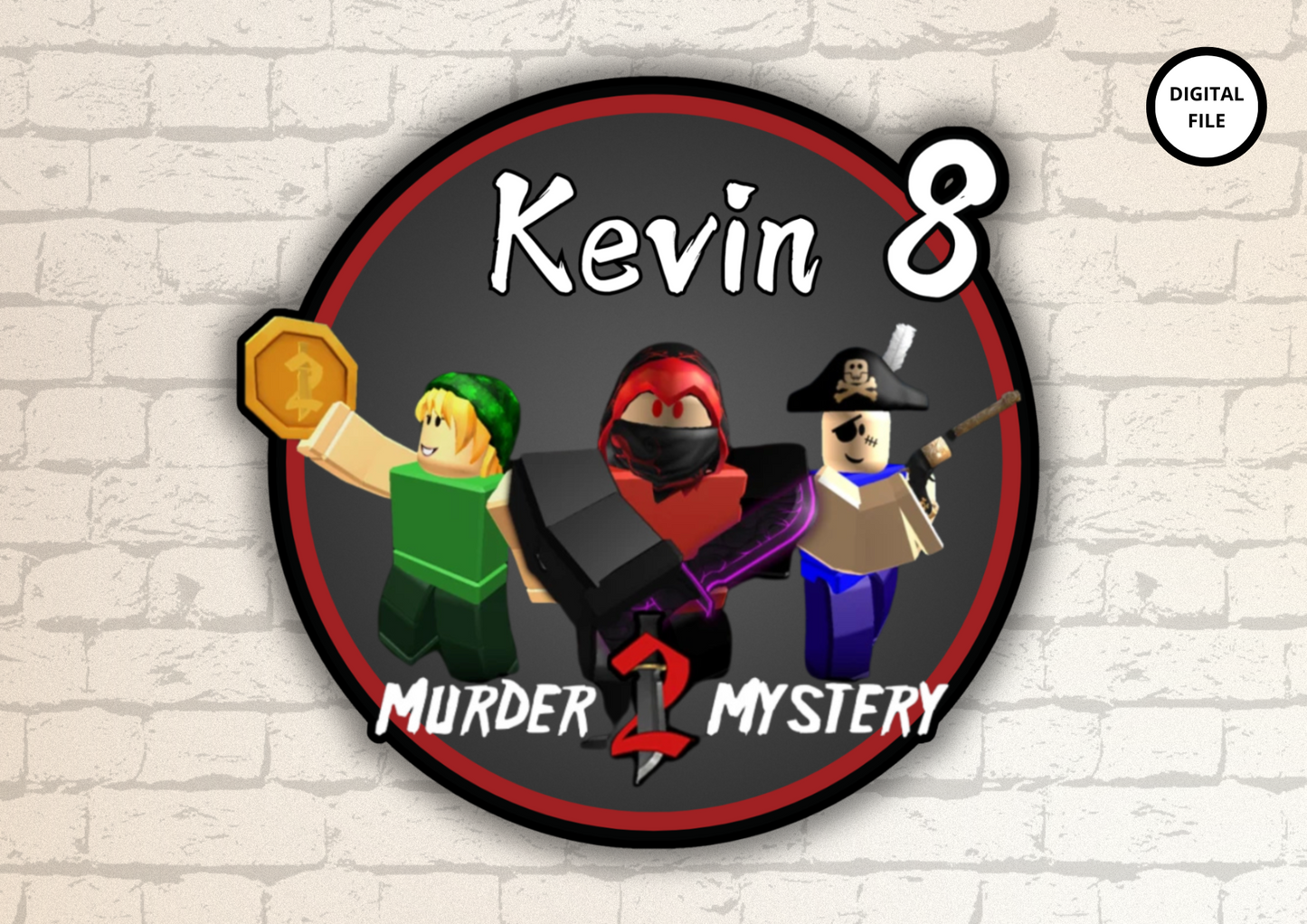 Cake topper murder mistery 2 roblox personalizzabile