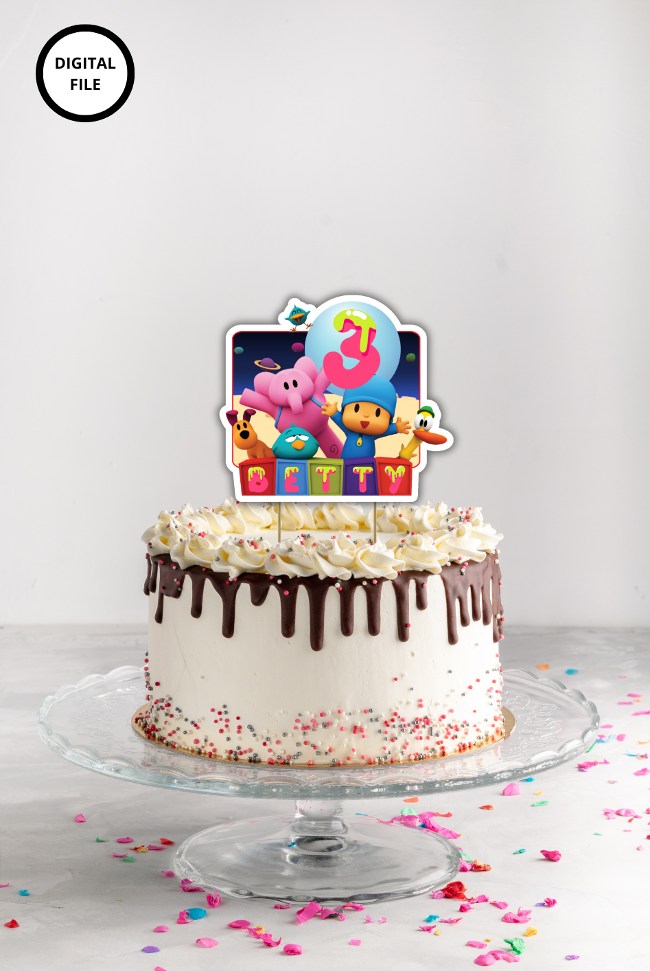 Pocoyo cake topper customizable - Digital download